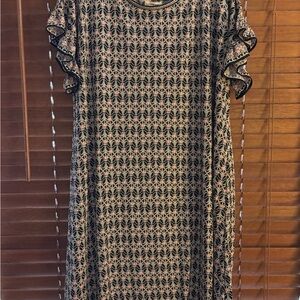 Max Studio Black and Pink Midi Dress